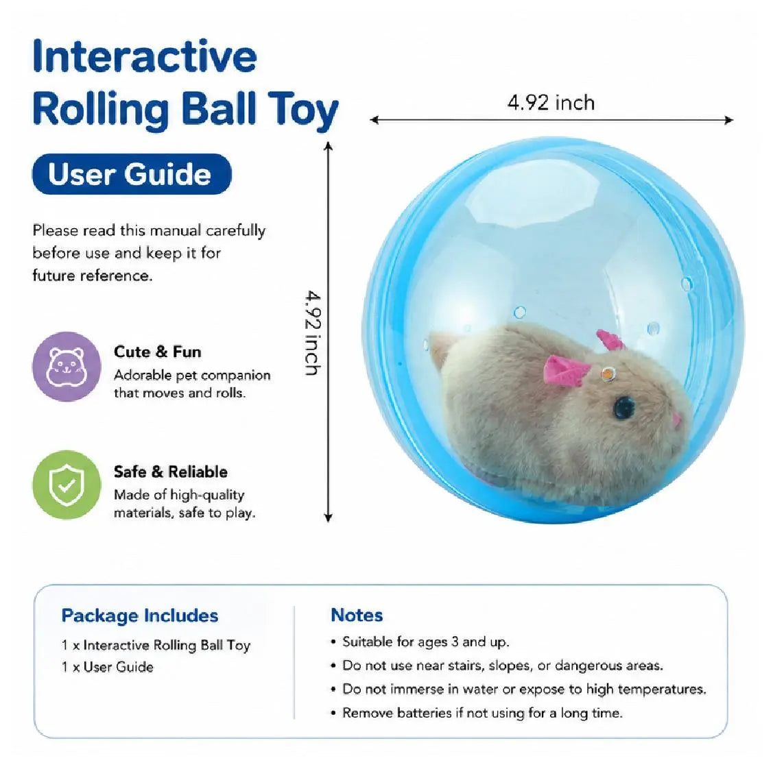 Smart Cat Toy - USB Rechargeable Auto-Rolling Ball for Interactive Play with Indoor Cats