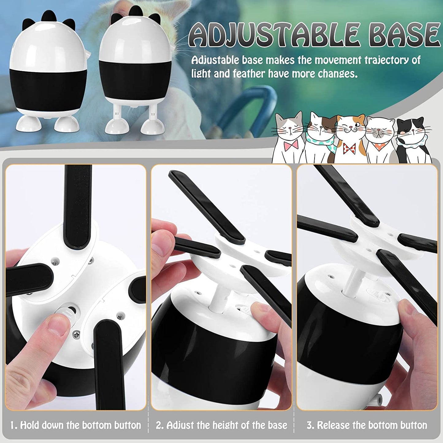 Interactive 2-in-1 Cat Toys: Rechargeable Light and Feather Toys for Indoor Cats and Kittens