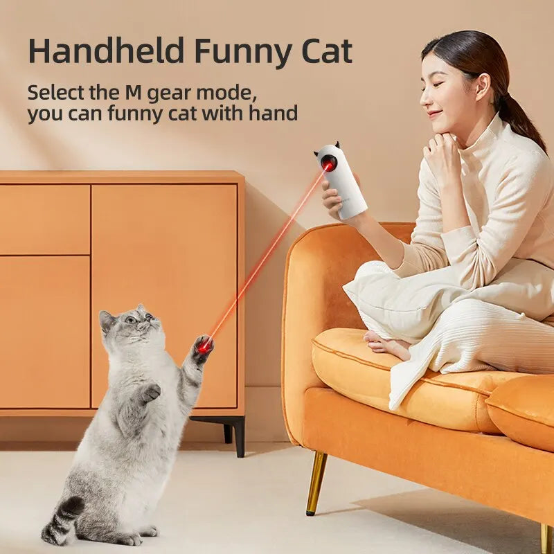 Interactive Smart LED Laser Cat Toy - Automatic Handheld Electronic Teaser for Indoor Pets
