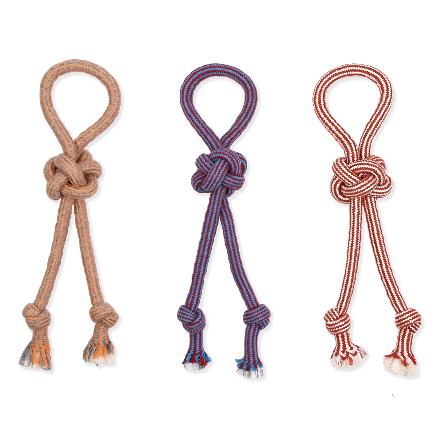 Flossy Chews 18-Inch Extra Double-Tug Cotton-Blend Dog Toy with Loop Handle, Assorted Colors