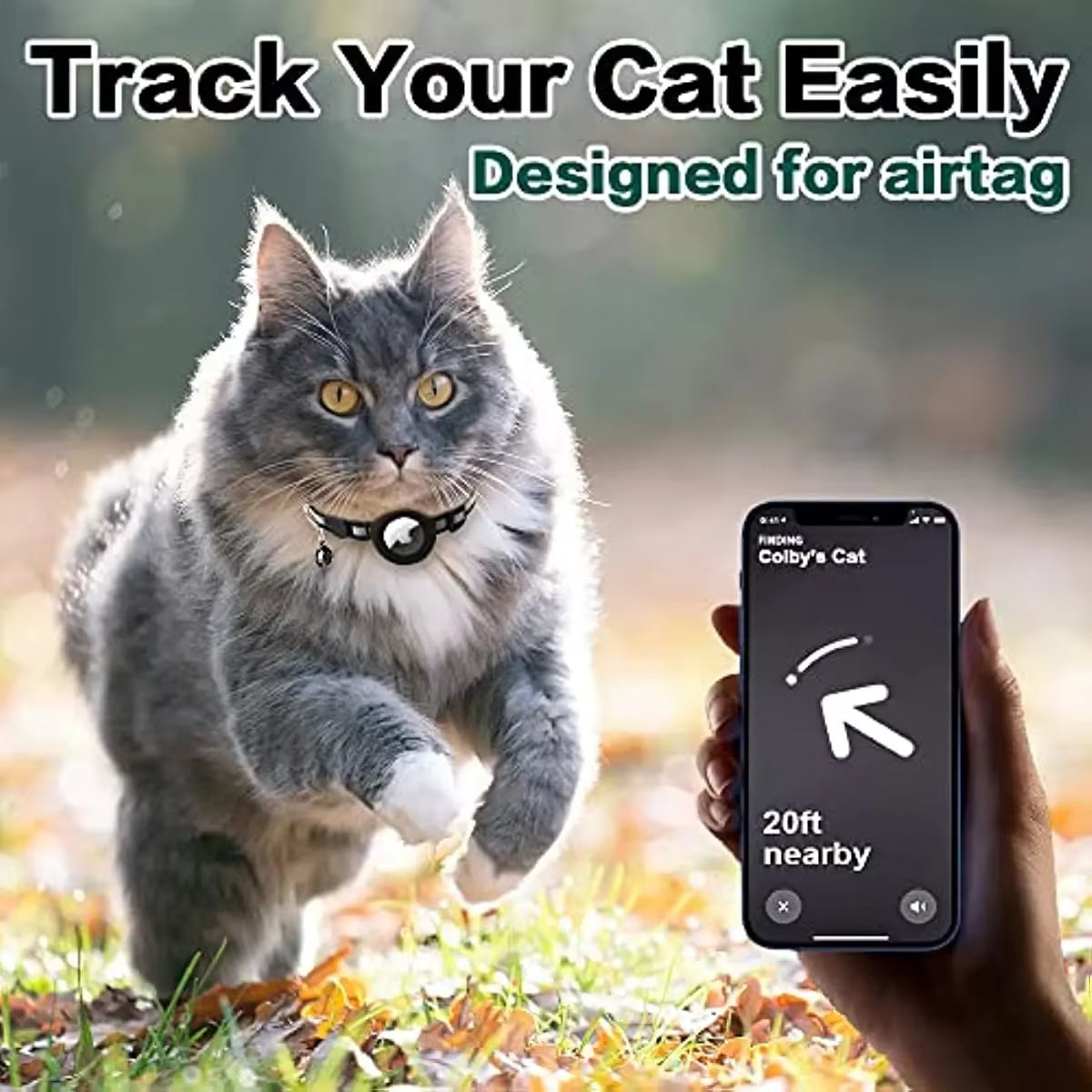 Adjustable Reflective Breakaway Cat Collar with Holder and Bell for Kittens and Small Cats - 0.4 Inch, Daily Use Without Locator