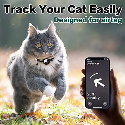 Adjustable Reflective Breakaway Cat Collar with Holder and Bell for Kittens and Small Cats - 0.4 Inch, Daily Use Without Locator
