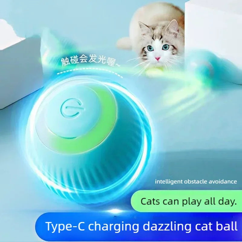 Automatic Rolling Smart Toy Ball for Cats - Interactive Electric Teaser, Bite-Resistant Design for Self-Amusement and Boredom Relief