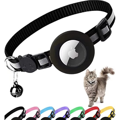 Adjustable Reflective Breakaway Cat Collar with Holder and Bell for Kittens and Small Cats - 0.4 Inch, Daily Use Without Locator